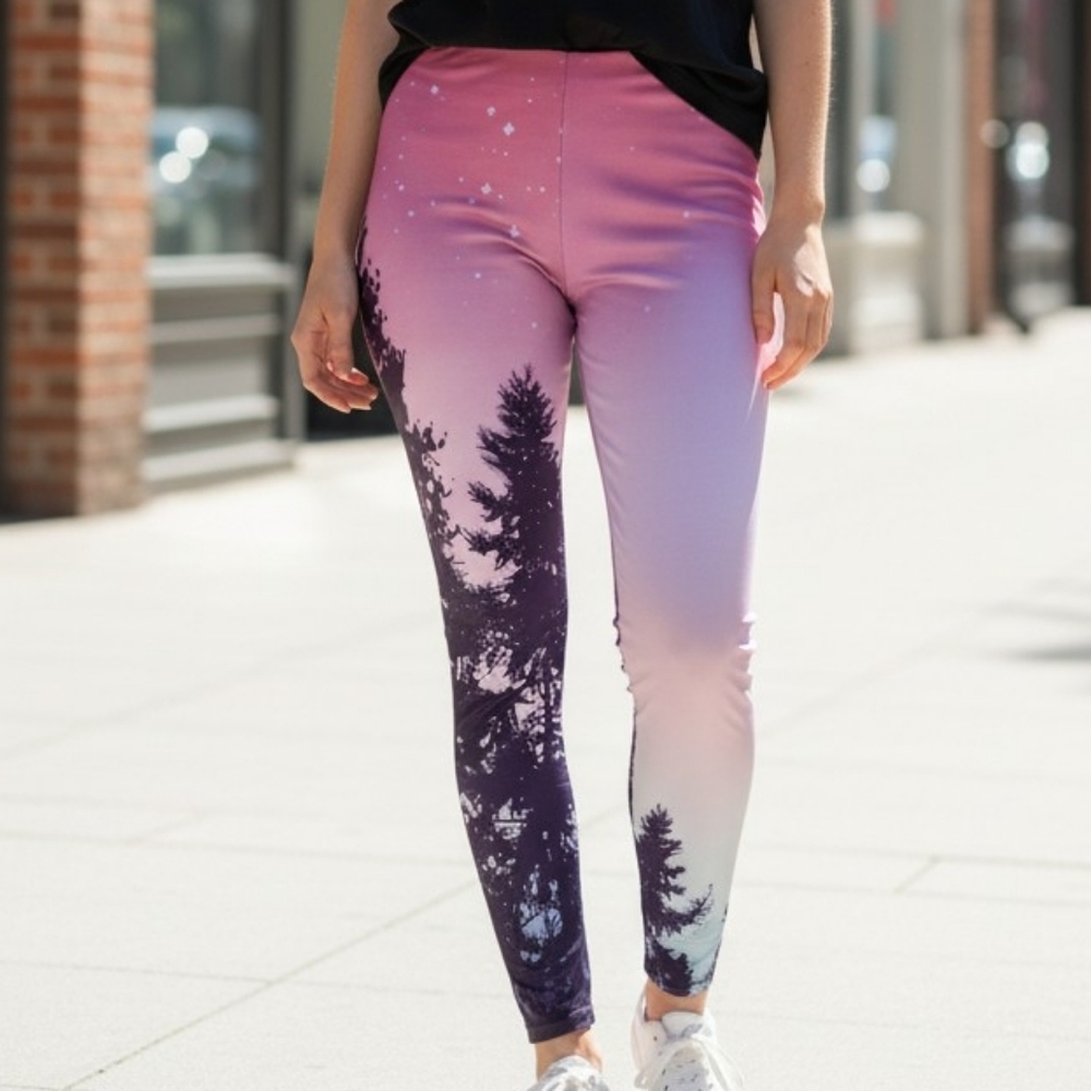 NEW! M Sunset Glow Graphic Women's Leggings 5046